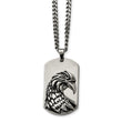 Stainless Steel Polished and Antiqued Eagle Necklace