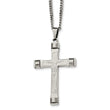 Stainless Steel Brushed and Polished Cross Necklace