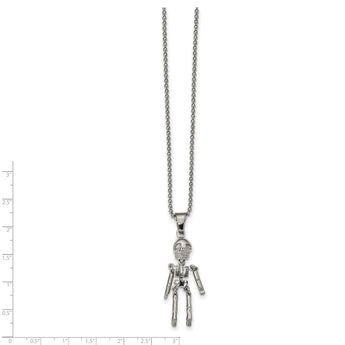 Stainless Steel Polished Moveable Skeleton Necklace