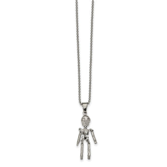 Stainless Steel Polished Moveable Skeleton Necklace