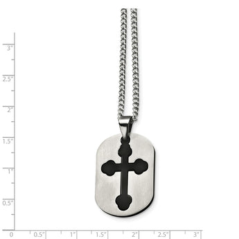 Stainless Steel Black Plated Cross Necklace