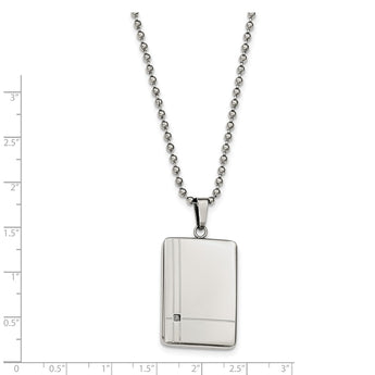 Stainless Steel Polished CZ Necklace