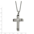 Stainless Steel Brushed and Polished Cross Necklace