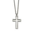 Stainless Steel Polished Cut-out Cross Necklace