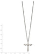 Stainless Steel Polished Cross with Heart Necklace