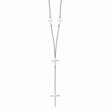 Stainless Steel Polished Cross Dangle Slip on Necklace