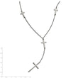 Stainless Steel Polished Cross Dangle Slip on Necklace