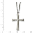 Stainless Steel Polished Cross 18in Necklace