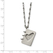 Stainless Steel Brushed and Polished Lord's Prayer Necklace