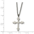Stainless Steel Brushed and Polished Cross Necklace