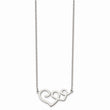 Stainless Steel Polished Hearts Necklace