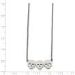 Stainless Steel Polished Three Skull Necklace