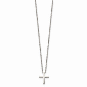 Stainless Steel Cross w/1.75in ext Necklace