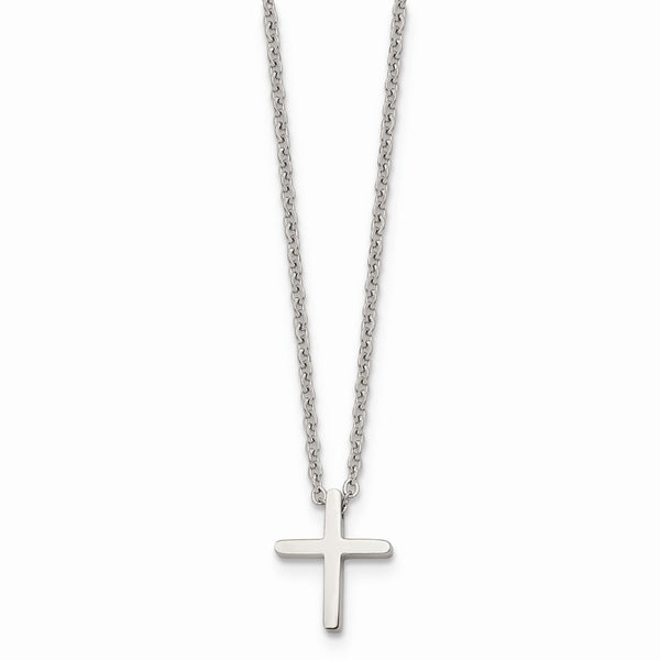 Stainless Steel Cross w/1.75in ext Necklace