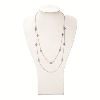 Stainless Steel Two Strand Clover Necklace