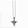 Stainless Steel Antiqued and Polished w/ CZ Dragon Necklace