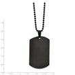 Stainless Steel Polished Black IP Dog Tag Necklace