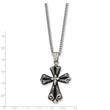 Stainless Steel Antiqued Cross Necklace