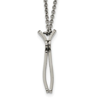 Stainless Steel Religious Fish & Cross Necklace