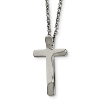 Stainless Steel Religious Fish & Cross Necklace