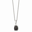 Stainless Steel Black IP Grenade Necklace