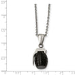 Stainless Steel Black IP Grenade Necklace