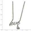 Stainless Steel Polished LOVE 16.5in w/4in. ext. Necklace