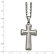 Stainless Steel Polished Cushion Cross Necklace