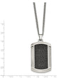 Stainless Steel Brushed and Polished Black IP-plated Dogtag Necklace