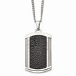 Stainless Steel Brushed and Polished Black IP-plated Dogtag Necklace