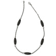 Stainless Steel Polished Black Agate Necklace