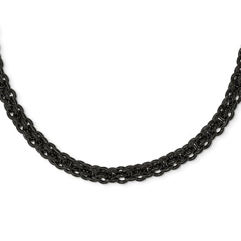 Stainless Steel Polished Black IP-plated 24in Necklace