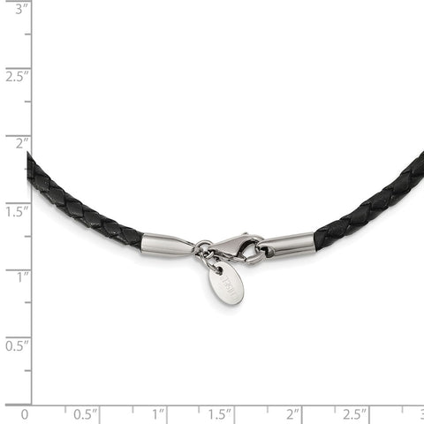 3.0mm Genuine Leather Weave Necklace