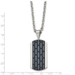Stainless Steel Polished Black IP-plated Dog Tag Necklace