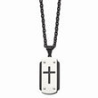 Stainless Steel Brushed Polished Black IP-plated Dog Tag Necklace