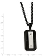 Stainless Steel Brushed Polished Black IP-plated Dog Tag Necklace