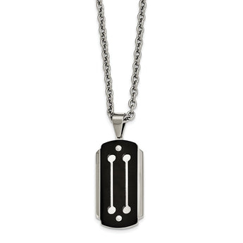 Stainless Steel Brushed and Polished Black IP-plated Necklace