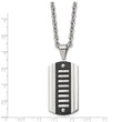 Stainless Steel Brushed & Polished Black Ip-plated Dog Tag Necklace