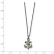 Stainless Steel Polished Fleur de Lis with 2 ext. Necklace