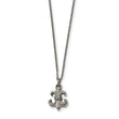 Stainless Steel Polished Fleur de Lis with 2 ext. Necklace