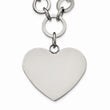 Stainless Steel Polished Large Heart w/1.75in ext. Necklace