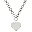Stainless Steel Polished Large Heart w/1.75in ext. Necklace