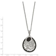 Stainless Steel Polished Agate and Preciosa Crystal Necklace