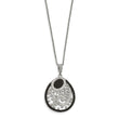 Stainless Steel Polished Agate and Preciosa Crystal Necklace