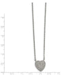 Stainless Steel Polished w/ Preciosa Crystal Heart w/2 inch ext Necklace