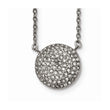 Stainless Steel Polished w/ Preciosa Crystal Circle w/2 inch ext Necklace