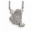 Stainless Steel Polished w/ Preciosa Crystal Frog w/ 2 inch ext Necklace