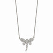 Stainless Steel Polished w/ Preciosa Crystal Dragonfly w/2 inch ext Necklac