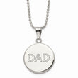 Stainless Steel Lasered & Polished Dad Circle Necklace