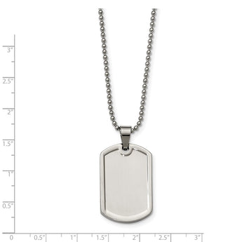 Stainless Steel Polished Dog Tag Necklace